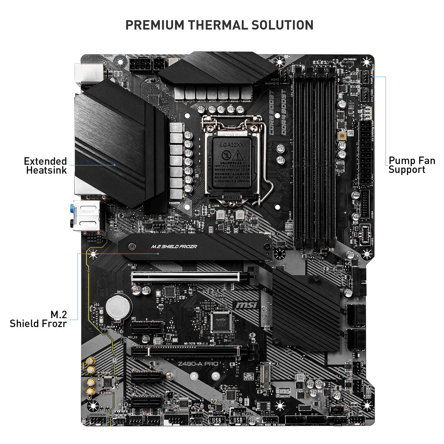 MSI Z490-A PRO ATX Gaming Motherboard - Image 2