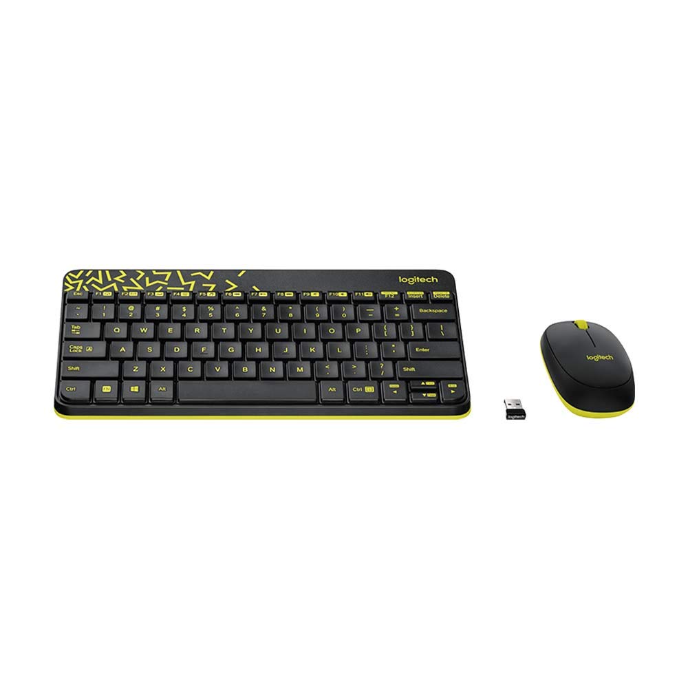 Logitech MK240 Nano Wireless Keyboard and Mouse Combo,12 Function Keys 2.4GHz Wireless, 1000DPI,Spill-Resistant Design, PC/Mac-Black/Chartreuse Yellow - Image 5