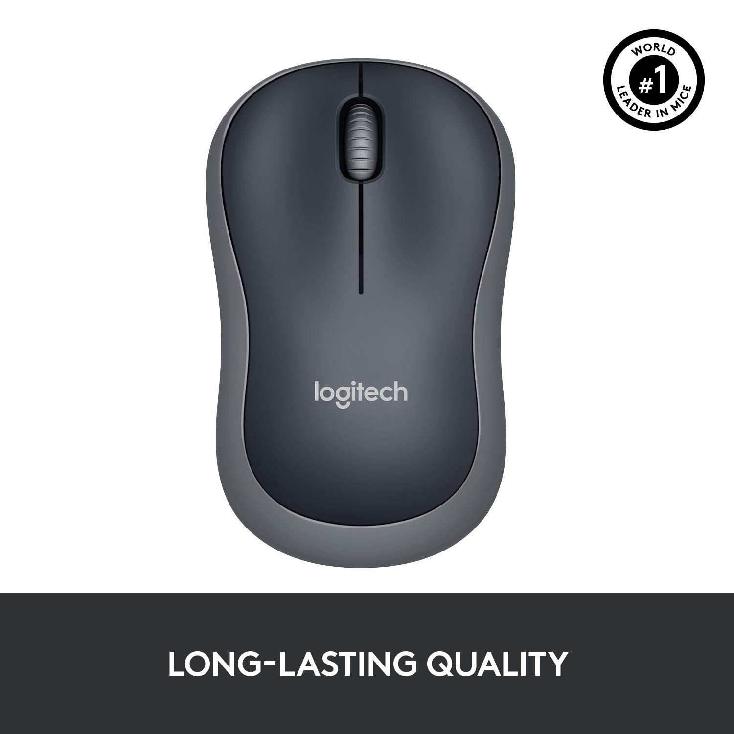 Logitech M185 Wireless Mouse USB for PC Windows, Mac and Linux, Grey with Ambidextrous Design-Black - Image 9