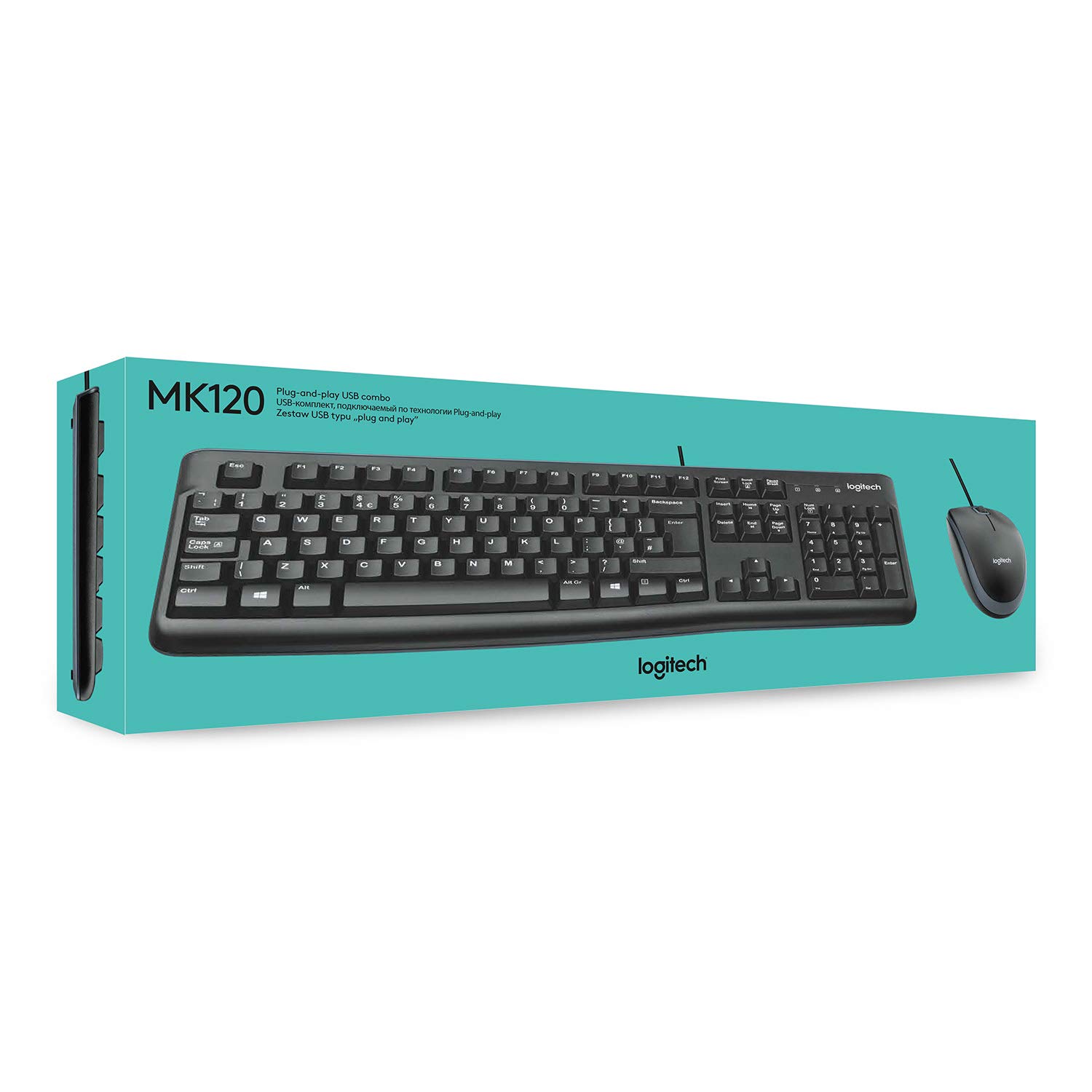 Logitech MK120 Wired Keyboard and Mouse Combo (Black) - Image 2