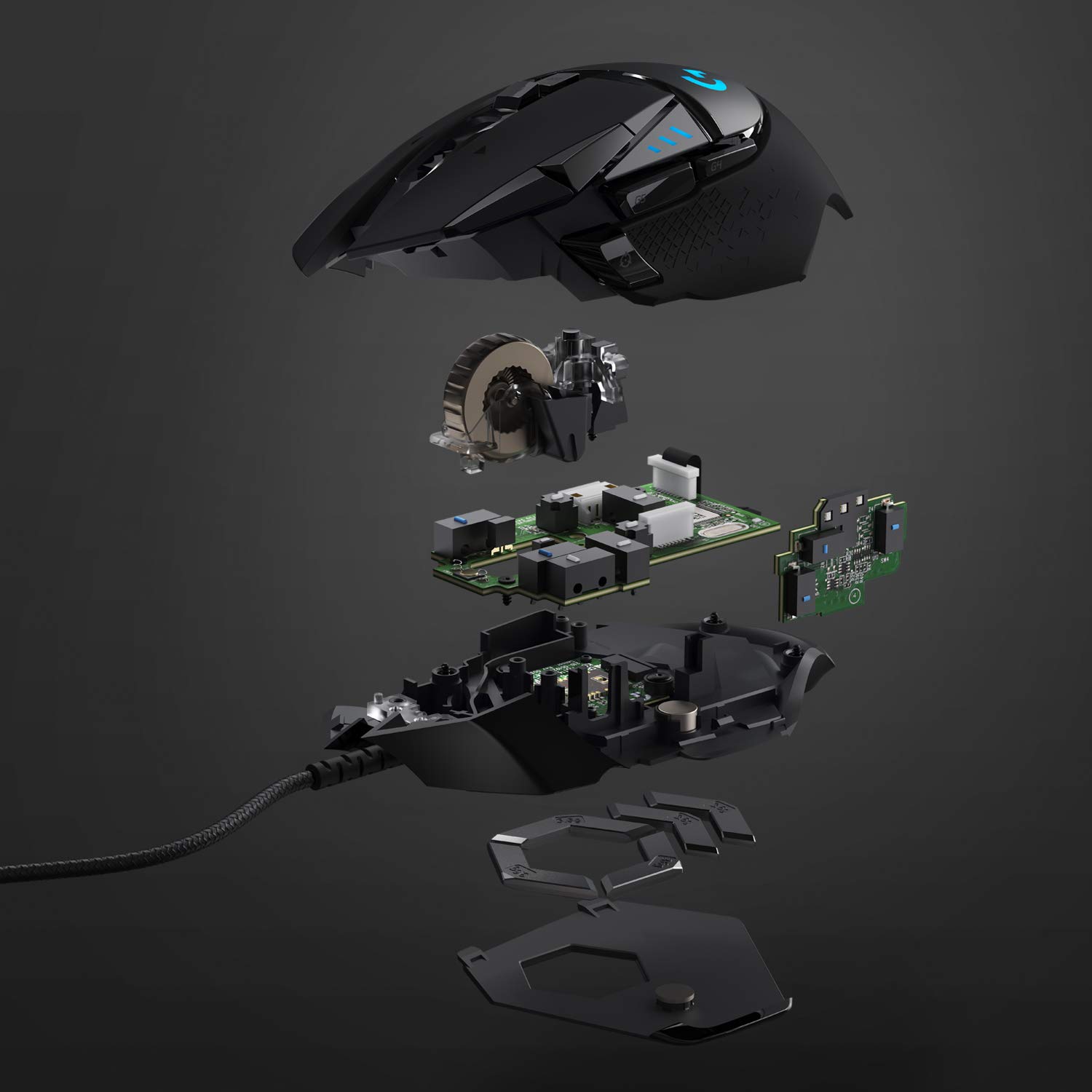 Logitech G502 Lightspeed Wireless Gaming Mouse, Hero 16K Sensor, 16,000 DPI, RGB, Adjustable Weights, 11 Programmable Buttons, Long Battery Life, On-Board Memory, PC/Mac - Image 3