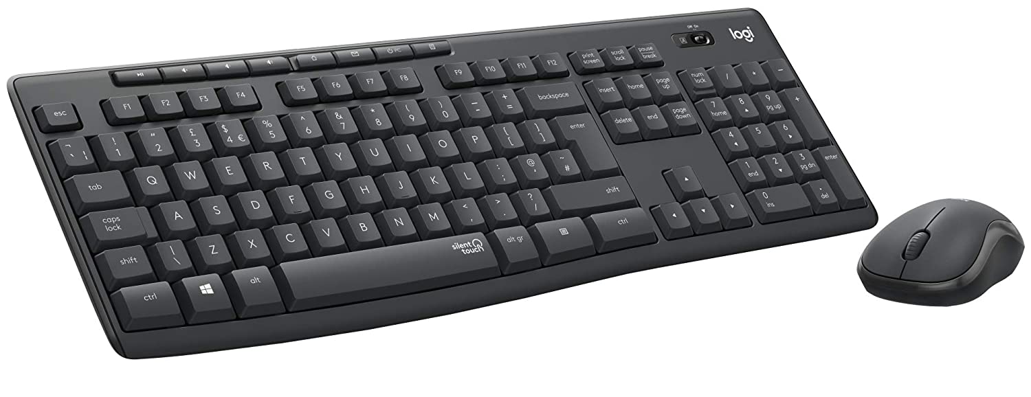 Logitech MK295 Wireless Keyboard and Mouse Combo - SilentTouch Technology, Full Number Keyboard, Shortcut Buttons, Nano USB Receiver, 90% Less Noise - Black - Image 2