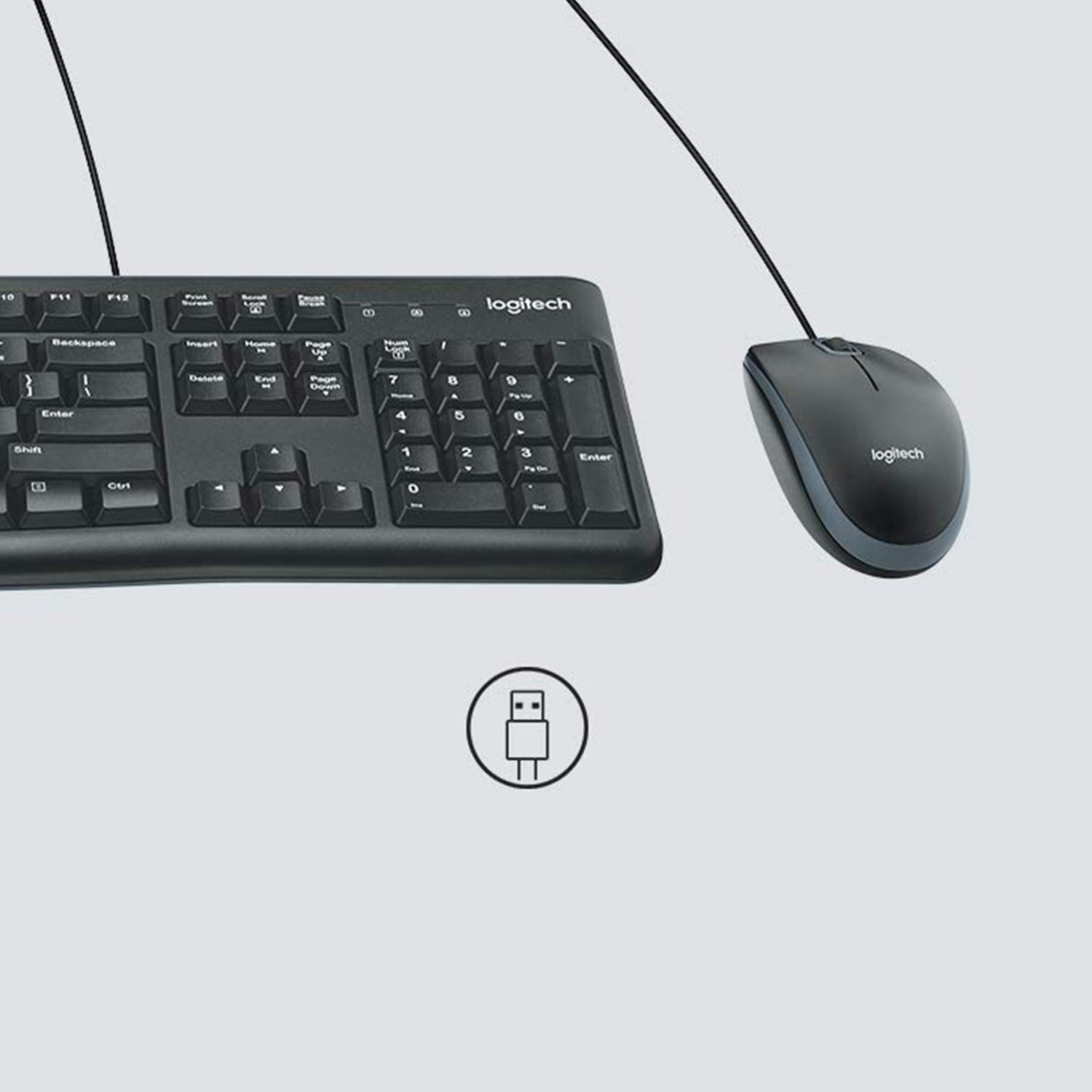 Logitech MK120 Wired Keyboard and Mouse Combo (Black) - Image 6