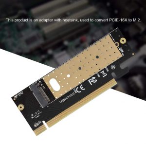 M.2 to PCIe Adapter, PCIE-16X to M.2 NGFF Adapter Riser Card Connector Interface with Heatsink