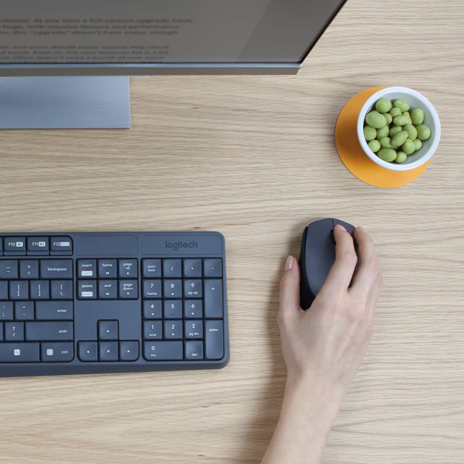 Logitech MK235 Wireless Keyboard and Mouse Combo for Windows, 2.4 GHz Wireless with Nano USB-Receiver, Wireless Mouse, 15 FN Keys, 3-Year Battery Life, PC/Laptop - Black - Image 6