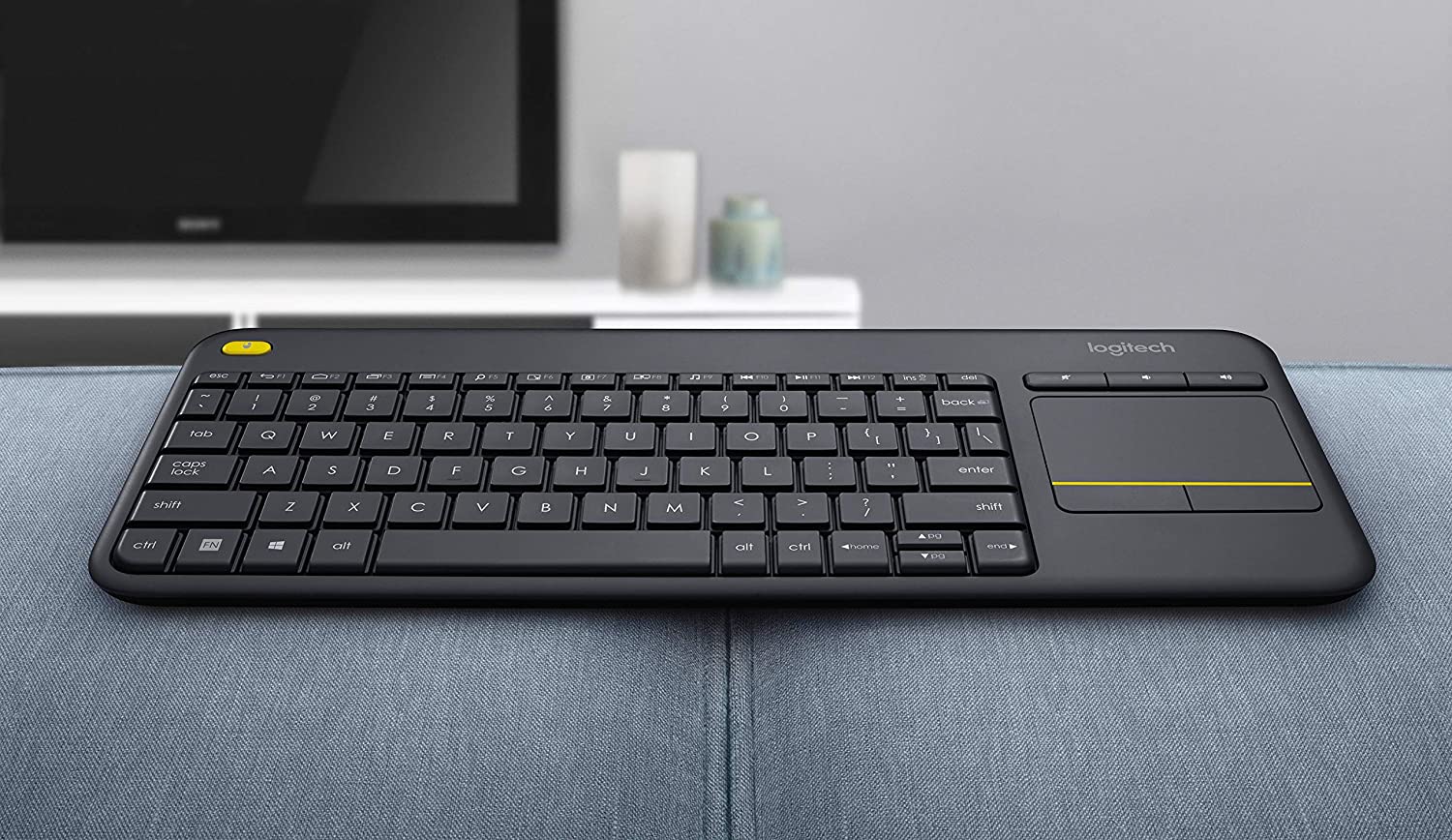 Logitech K400 Plus Wireless Livingroom Keyboard with Touchpad for Home Theatre PC Connected to TV, Customizable Multi-Media Keys, Windows, Android, Laptop- Black - Image 5