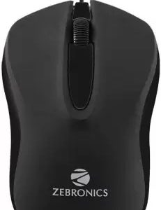 ZEBRONICS ZEB-WING Wired Optical Mouse (USB 2.0, Black)