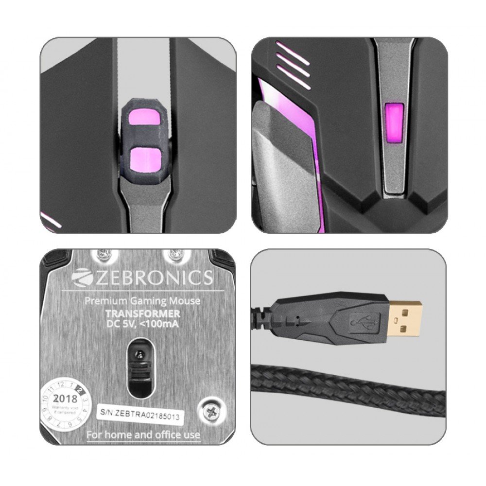 Zebronics Zeb-Transformer Gaming Keyboard and Mouse Combo (USB, Braided Cable) - Image 3