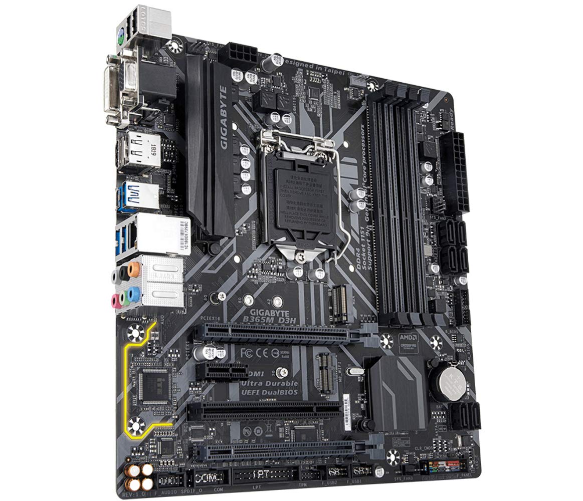 Gigabyte Intel® B365M D3H Ultra Durable Motherboard with PCIe Gen3 x4 M.2, Intel GbE LAN with 25KV Protection, 7 Colors RGB LED Strips Support, Anti-Sulfur Resistor, Smart Fan5, DualBIOS™ - Image 4