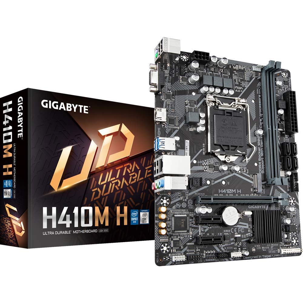 GIGABYTE H410M H Ultra Durable Motherboard with GIGABYTE 8118 Gaming LAN, Anti-Sulfur Resistor, Smart Fan 5