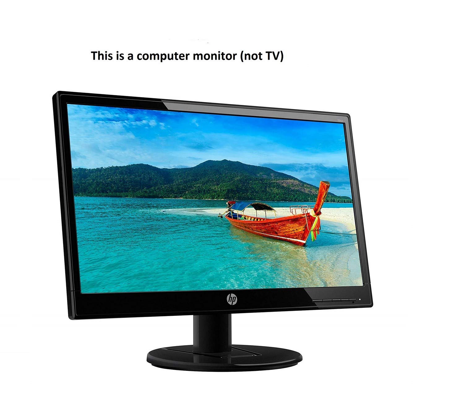HP 18.5 inch (46.9 cm) LED Backlit Computer Monitor - HD, TN Panel with VGA Port - 19KA - Image 3