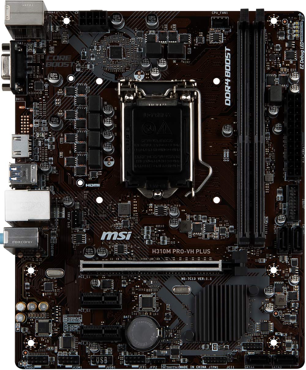 MSI H310M PRO-VH Plus mATX Motherboard (9th / 8th Gen Intel Core, Pentium Gold, Celeron Processors, LGA 1151 Socket, DDR4, VGA/HDMI) - Image 3