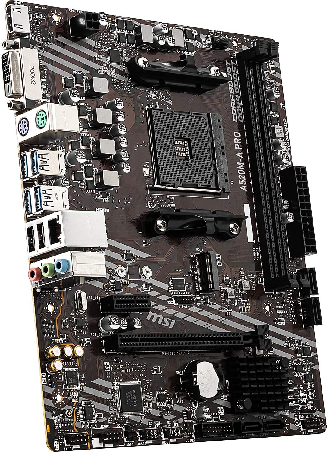 MSI A520M-A PRO Gaming Motherboard (AMD AM4, DDR4, PCIe 4.0, SATA 6Gb/s, Dual M.2, USB 3.2 Gen 1, DVI/HDMI, Micro-ATX) - Image 7