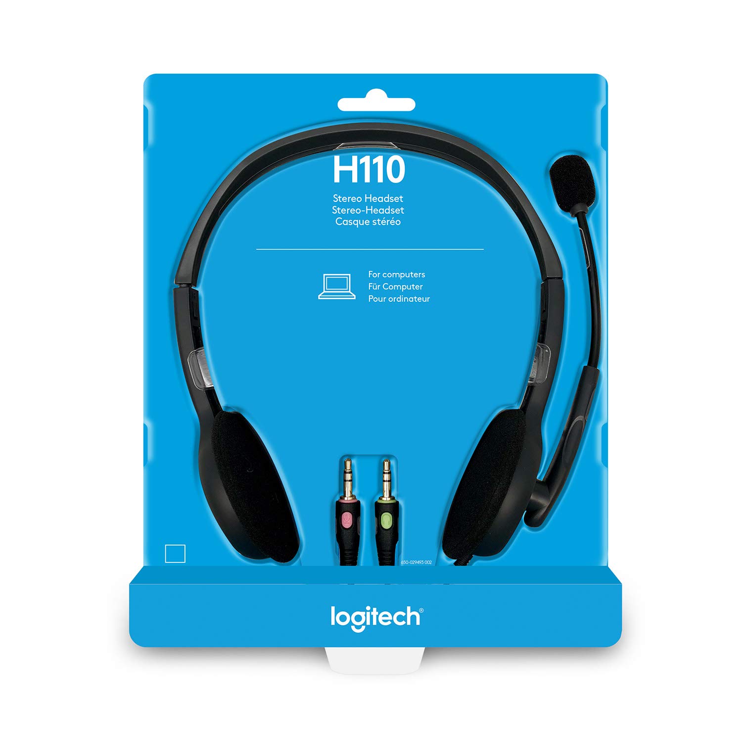 Logitech H110 Wired headset, Stereo Headphones with noise-cancelling Microphone,3.5-mm Dual Audio Jack, PC/Mac/Laptop- Grey