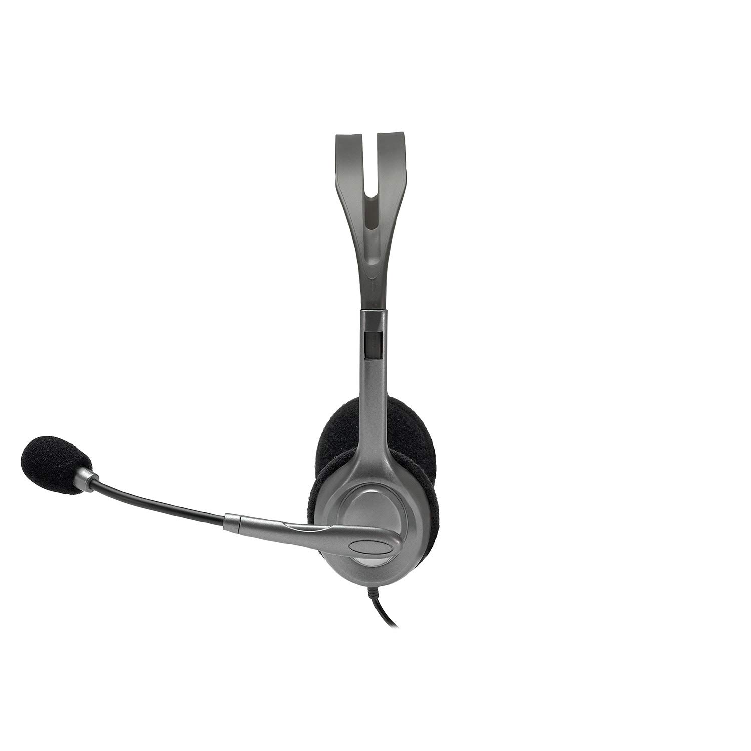 Logitech H110 Wired headset, Stereo Headphones with noise-cancelling Microphone,3.5-mm Dual Audio Jack, PC/Mac/Laptop- Grey - Image 4