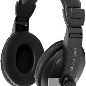 Zebronics Zeb-200HM Headphone with Mic, Dual 3.5mm Connectors, Adjustable Headband & Mic, for PC Computers/Laptop