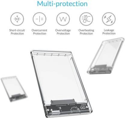 ORICO 2.5 inch Transparent USB3.0 Hard Drive Enclosure (2139U3) 2.5 inch External Hard Drive Enclosure (For Windows 2000 / XP / 7 / 8 / 10, Linux, Mac OS 9.1 or above, Transparent) - Image 4