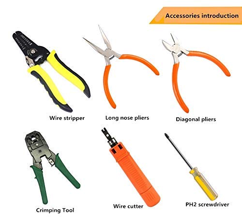 POSO professional tools Bag PS-P15 Hand Tools 16 in 1 Professional LAN Network Kit Crimper Cable Wire Stripper Cutter Pliers Screwdriver Tool - Image 4