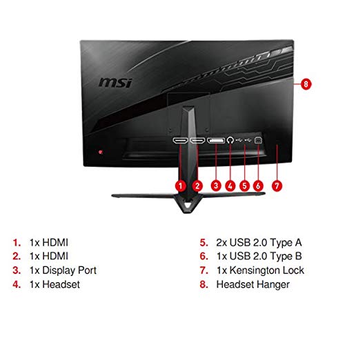 MSI Optix MAG241C 23.6 inch Full HD Curved Gaming Monitor, 144hz Refresh Rate, 1ms Response time, Anti Glare Panel and Adjustable Stand - Image 2