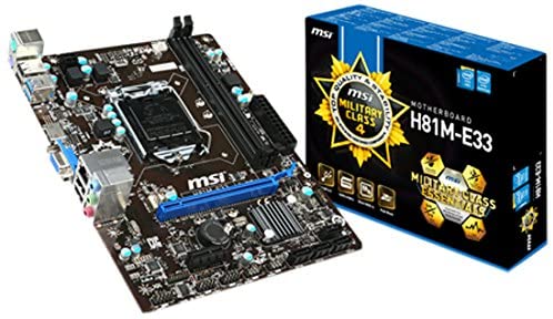 MSI h81m-e33 military class 4 Motherboard with intel H81 chipset, LGA 1150 socket