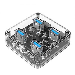 ORICO 4 Ports Hub Transparent USB 3.0 Hub Support Offline Powered and OTG Function with 30CM Cable