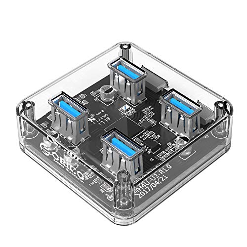 ORICO 4 Ports Hub Transparent USB 3.0 Hub Support Offline Powered and OTG Function with 30CM Cable