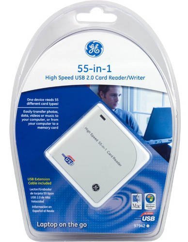 GE 55-in-1 USB 2.0 High Speed Card Reader Writer with CF card support - 20601