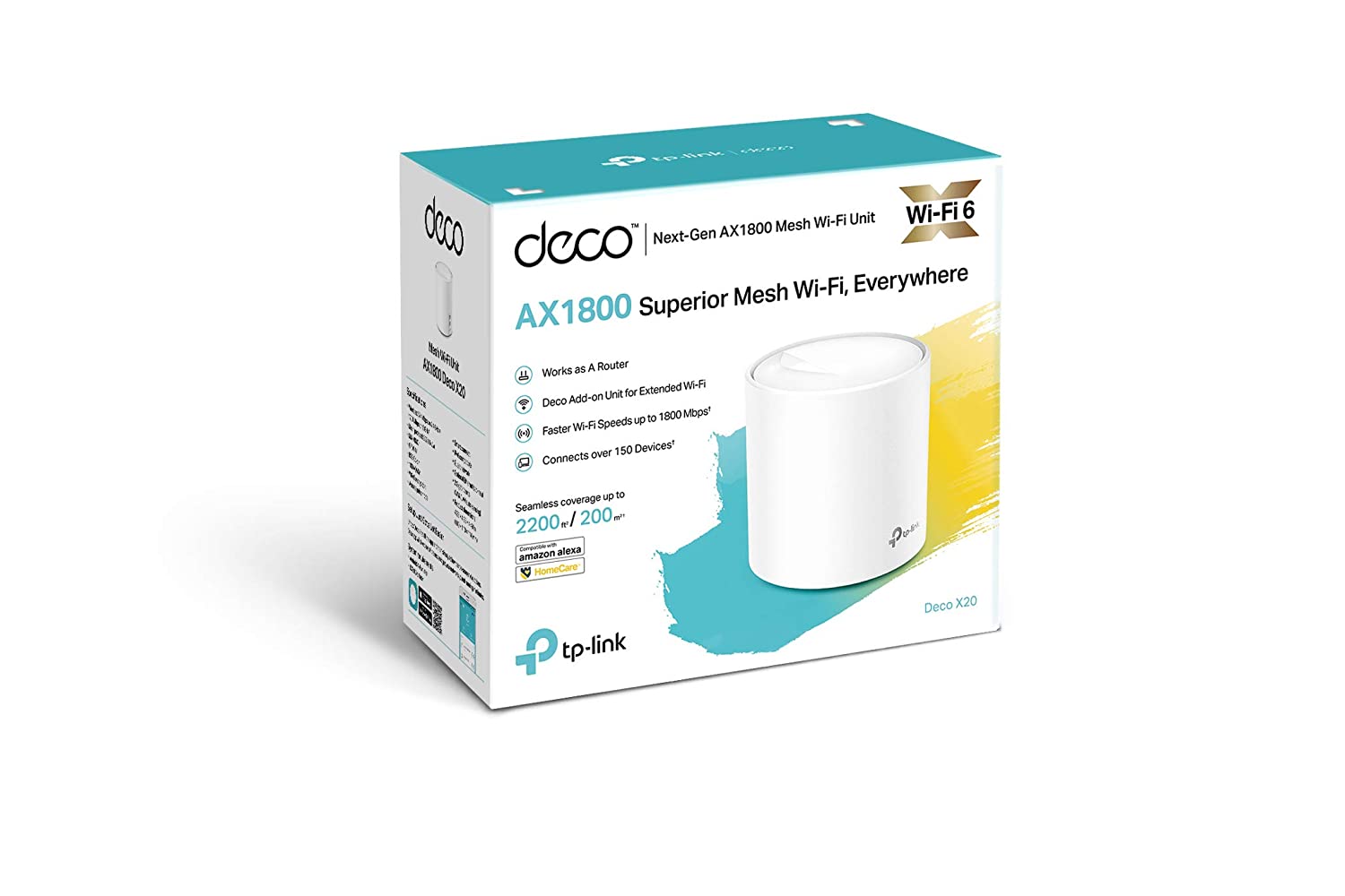 TP-Link Deco X20(1-Pack) AX1800 Whole Home Mesh Wi-Fi System, Next-Gen Wi-Fi 6, ODFMA, MU-MIMO, HomeCare Build-in Antivirus, Parental Control, Compatible with Alexa (Covers Up to 2200 sq ft) - Image 6
