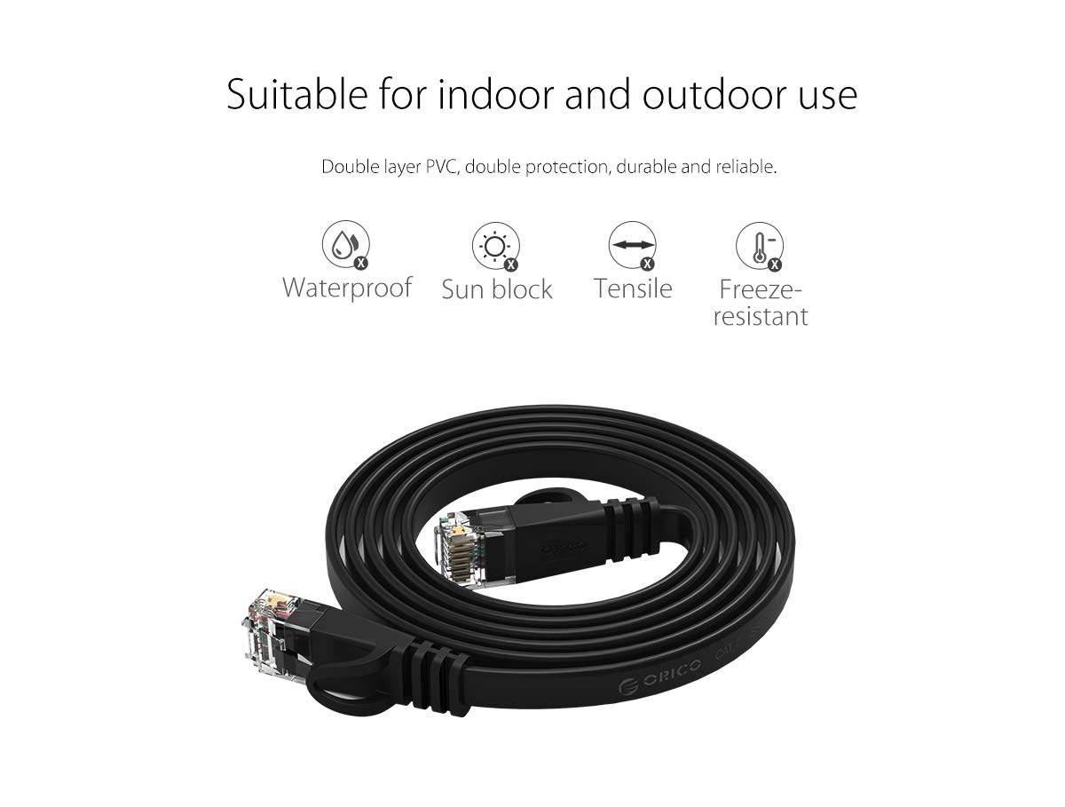 Orico CAT- PUG-C6B-100BK Ethernet Patch/LAN Cable - (Black) - Image 5
