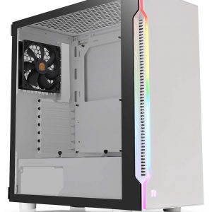 Thermaltake H200 Tempered Glass Snow Edition RGB Light Strip ATX Mid Tower Case with One 120mm Rear Fan Pre-Installed CA-1M3-00M6WN-00