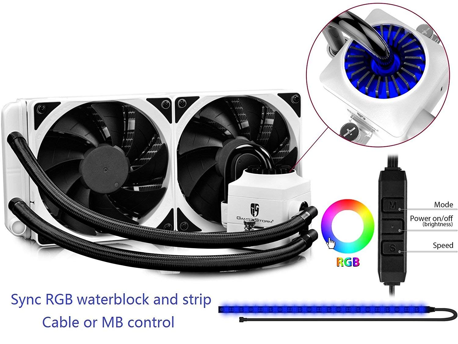 DeepCool Captain 240EX RGB White CPU Liquid Cooler Fan