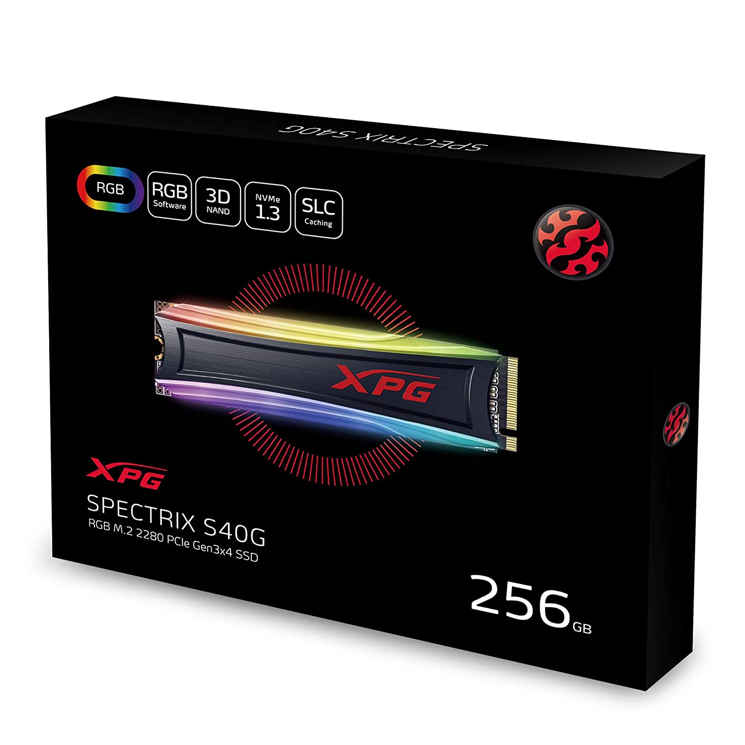 XPG S40G 256GB RGB 3D NAND PCIe Gen3x4 NVMe 1.3 M.2 2280 Internal SSD (AS40G-256GT-C) - Image 6