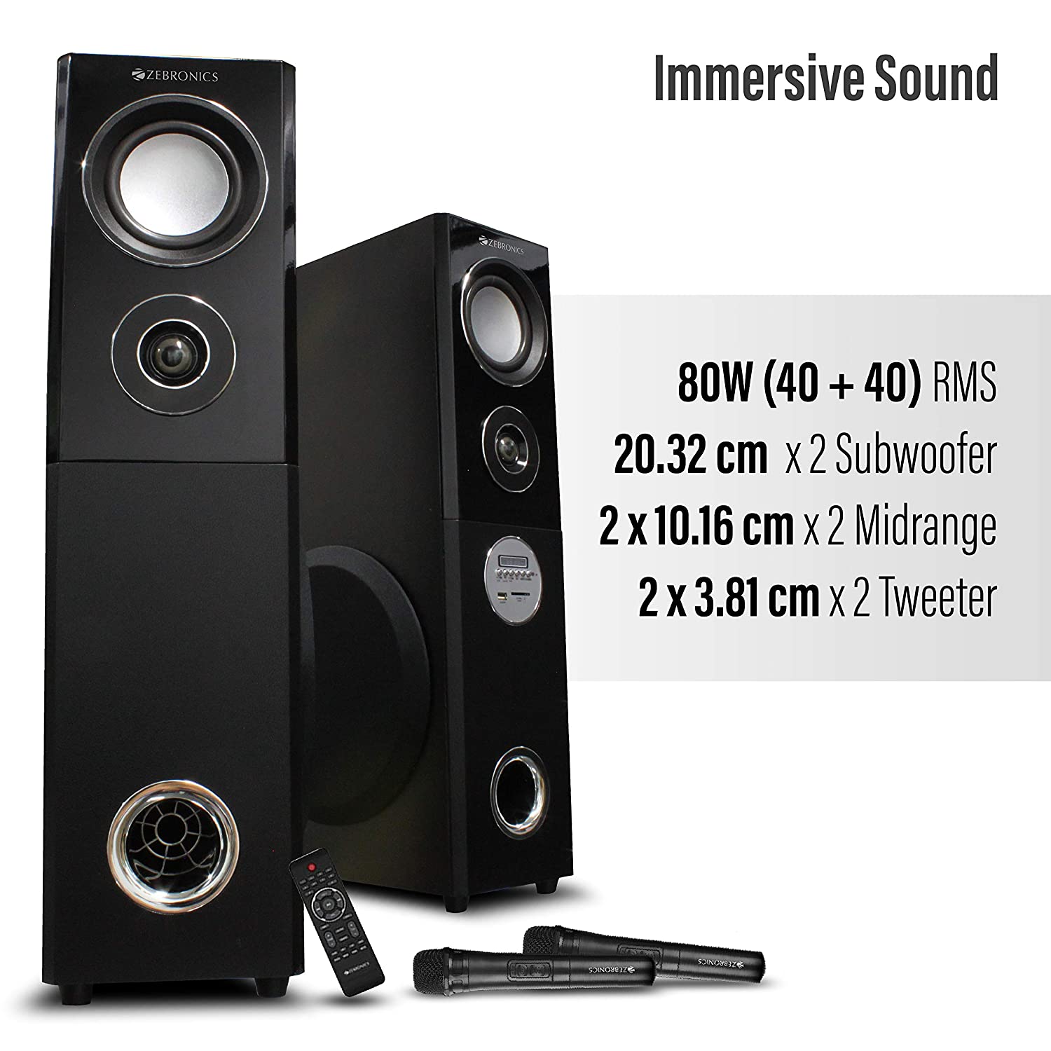 Zebronics ZEB-8500 BT-RUCF 2.0 multimedia Tower Speaker - Image 2