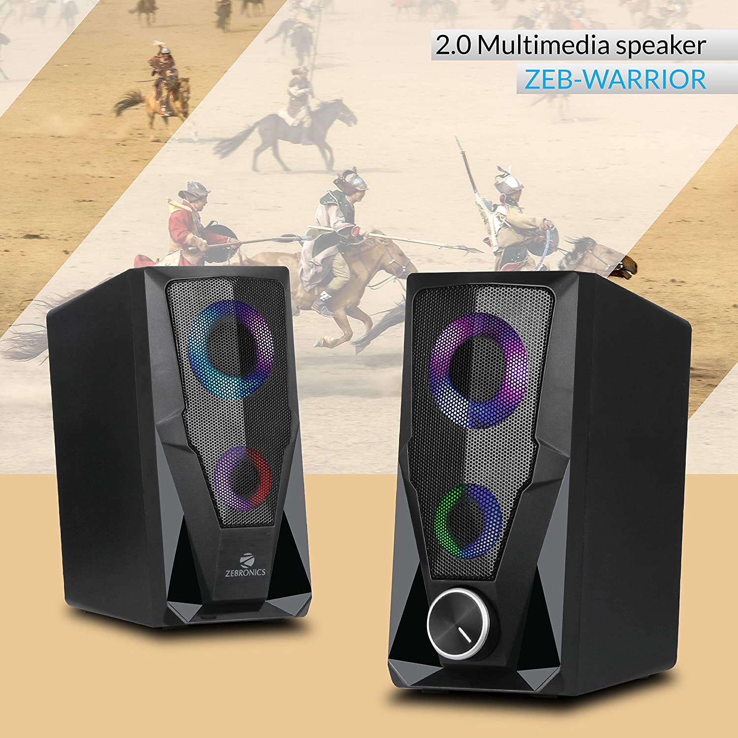 Zebronics Zeb-Warrior 2.0 Multimedia Speaker with Aux Connectivity,USB Powered and Volume Control - Image 3