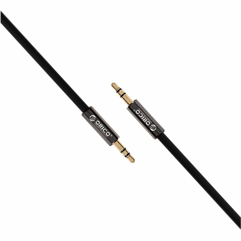 Orico 3.5mm male to male audio cable - Gold plated connectors - Length: 1 meter - Black - Image 2