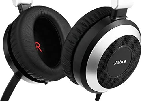 Jabra Evolve 80 MS Teams Wired Headset Professional Telephone Headphones with Unrivalled Noise Cancellation for Calls and Music, Features World Class Speakers and All Day Comfort