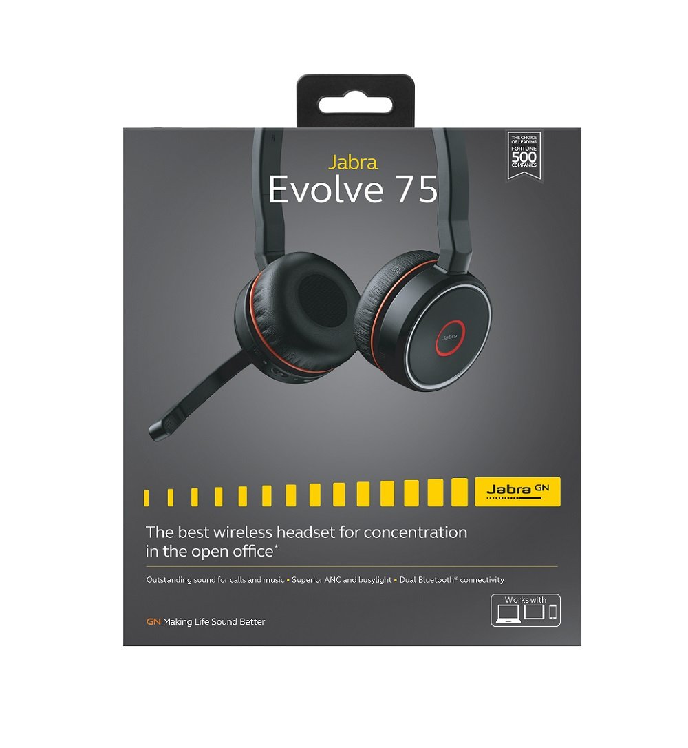Jabra EVOLVE 75 UC Stereo BT 4:0 HD voice Headphones with link 370 - Image 5