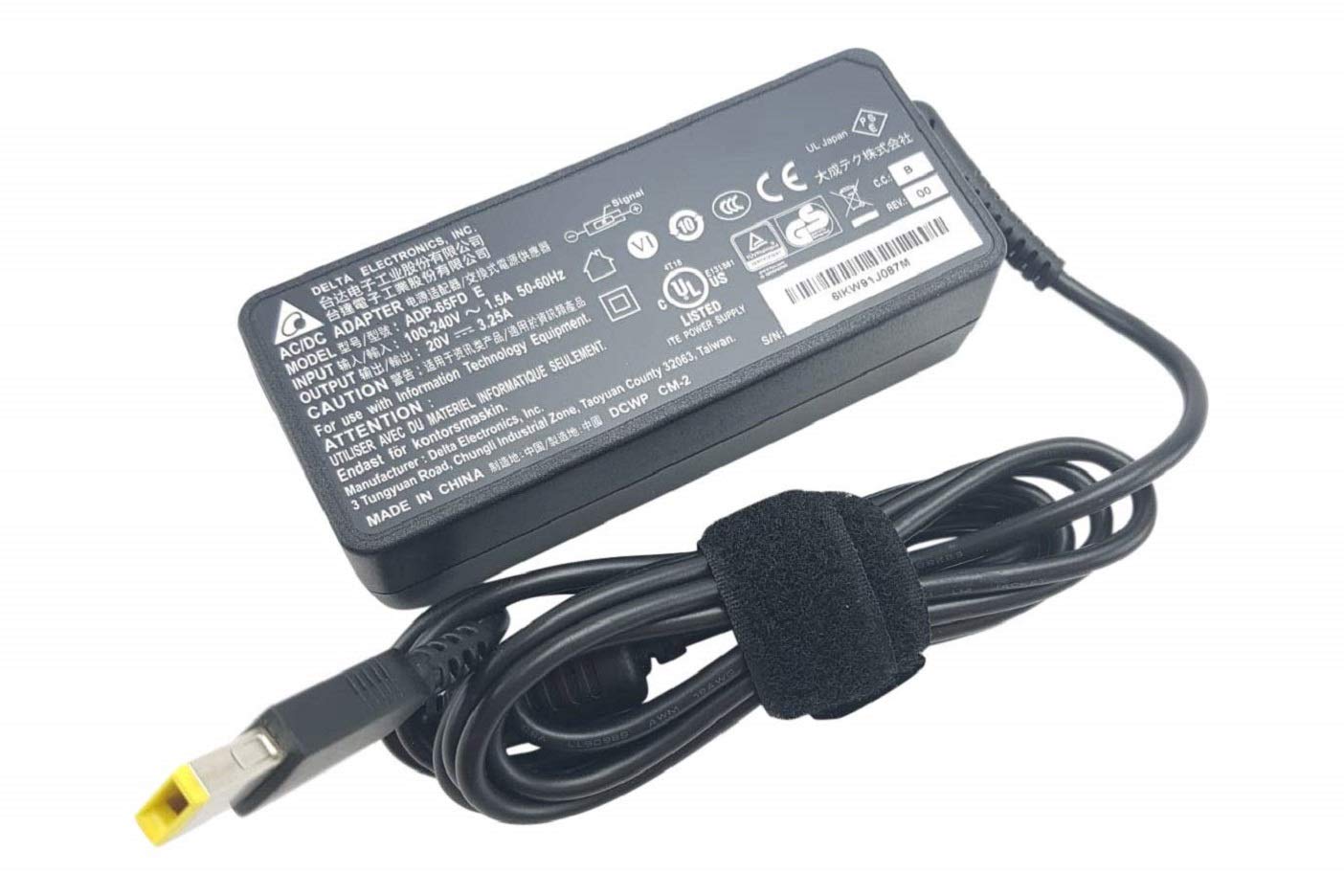 Lenovo 888015000 65W Laptop Adapter/Charger with Power Cord for Select Models of Lenovo (Slim Tip Rectangular pin) - Image 6