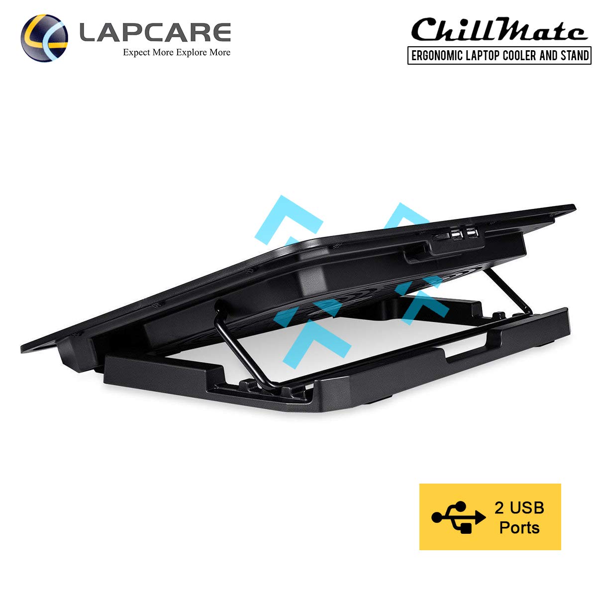 Lapcare ChillMate Adjustable Laptop Cooling Pad with Twin Fans for Efficient Cooling - Image 3
