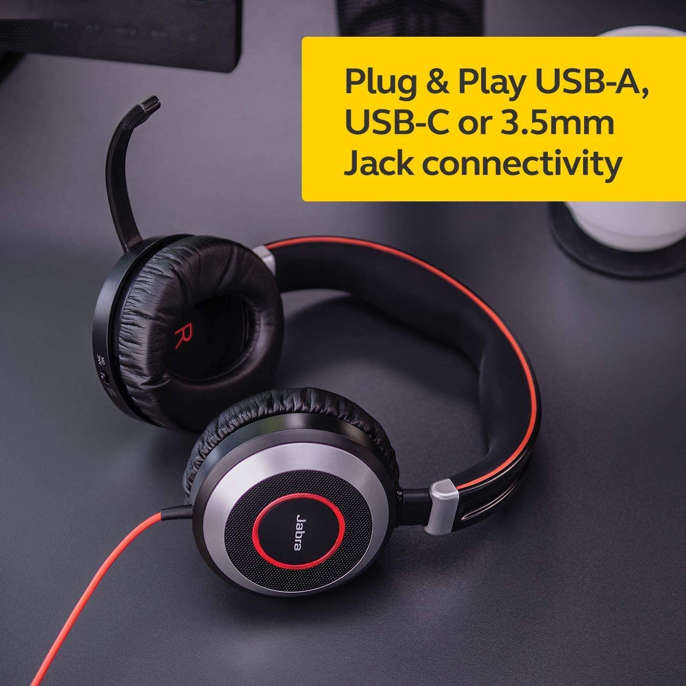 Jabra Evolve 80 MS Teams Wired Headset Professional Telephone Headphones with Unrivalled Noise Cancellation for Calls and Music, Features World Class Speakers and All Day Comfort - Image 11