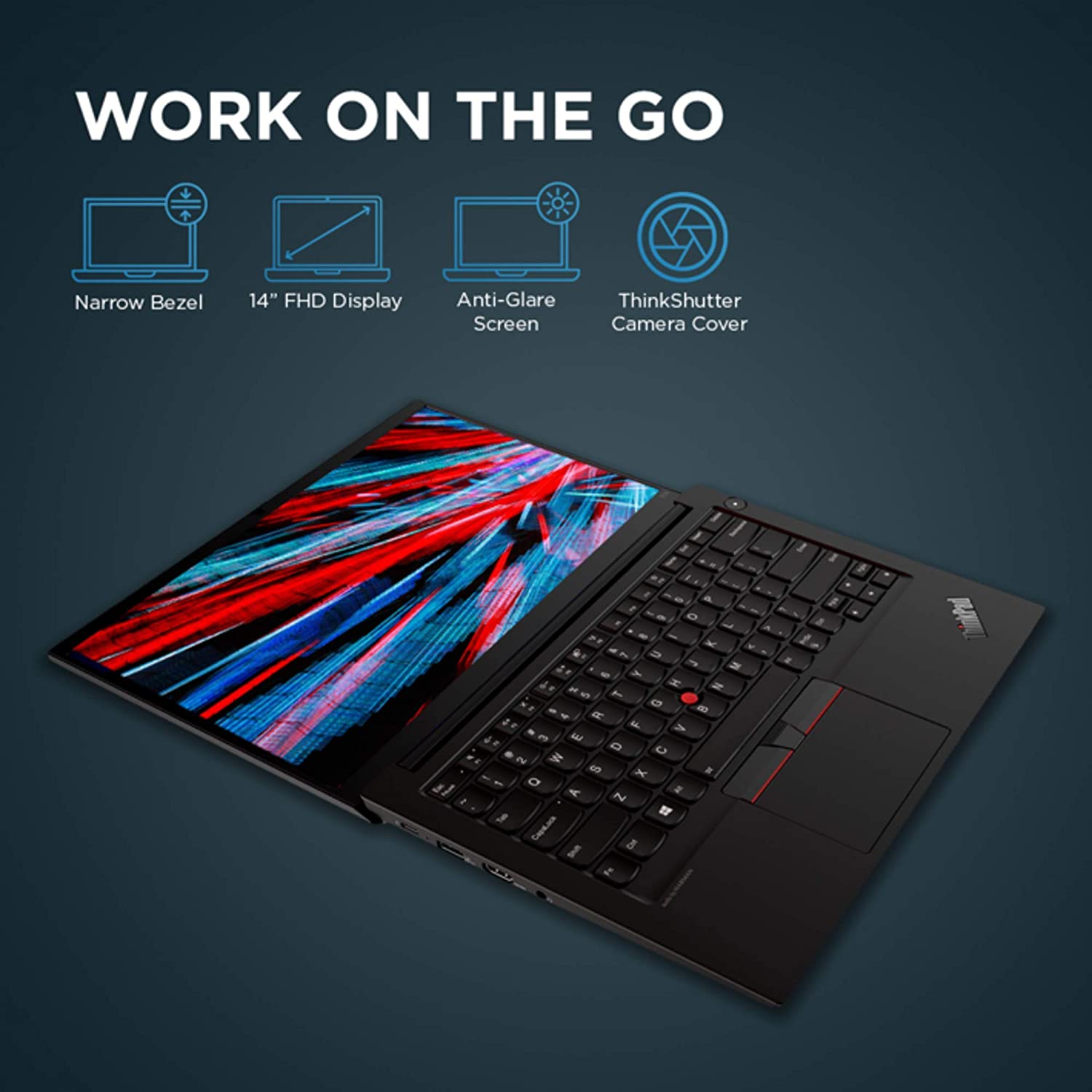Lenovo ThinkPad E14 Intel Core i7 10th Gen 14-inch Full HD IPS Thin and Light Laptop (16GB RAM/ 512GB SSD/ Windows 10 Professional/ RX640 2GB Graphics/ Black/ 1.69 kg), 20RAS08A00 - Image 3