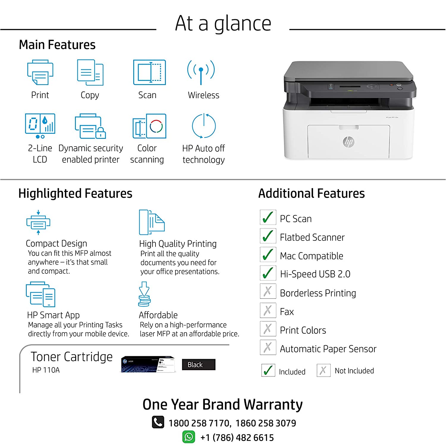 HP Laserjet 136w Laser Monochrome Print, Scan, Copy with Direct Wi-Fi, Compact Design, Fast Printing - Image 6
