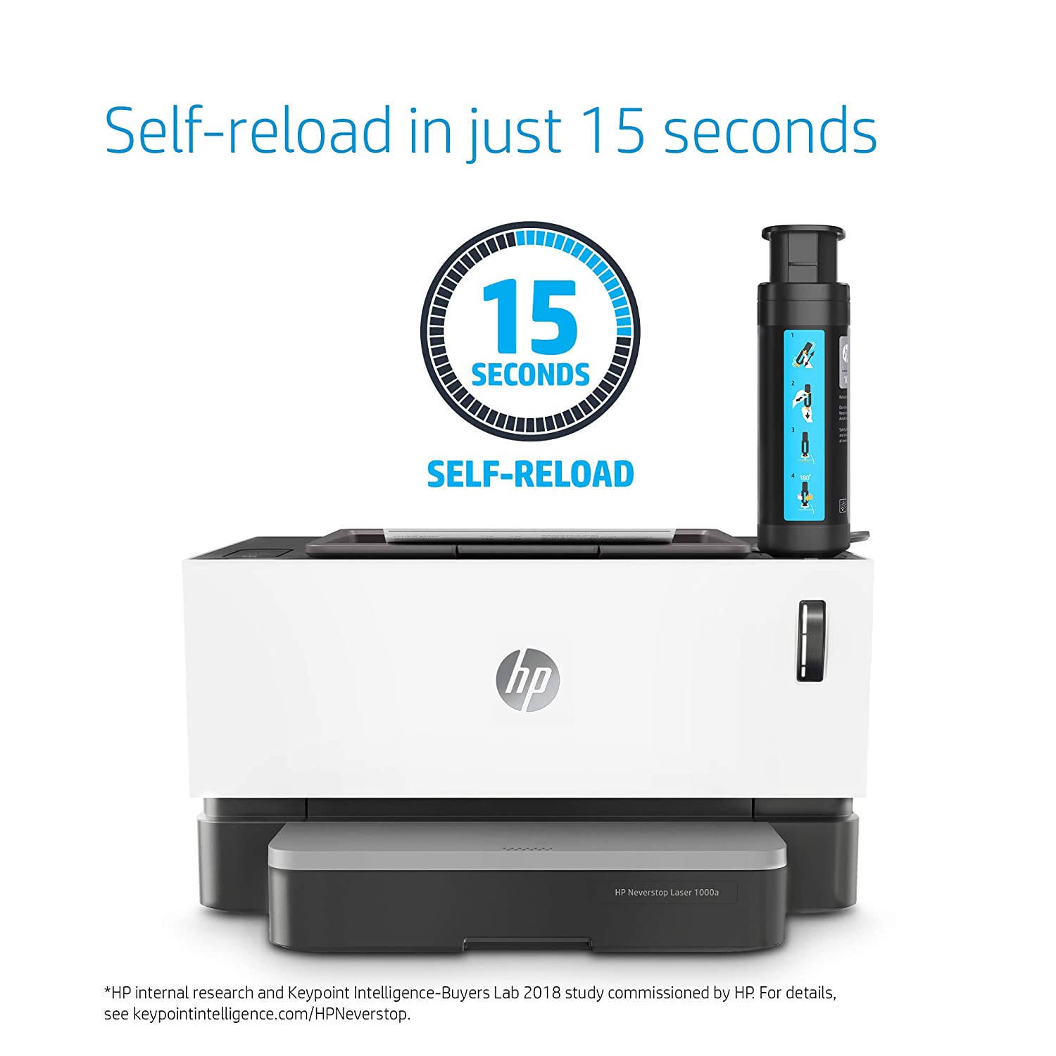 HP Neverstop 1000a Premium Laser Printer, 80% Savings on Genuine Cartridge, Self Reloadable with 5X Inbox Yield, Smart Tasks with HP Smart App, Low Emission Clean Air Quality - Image 6