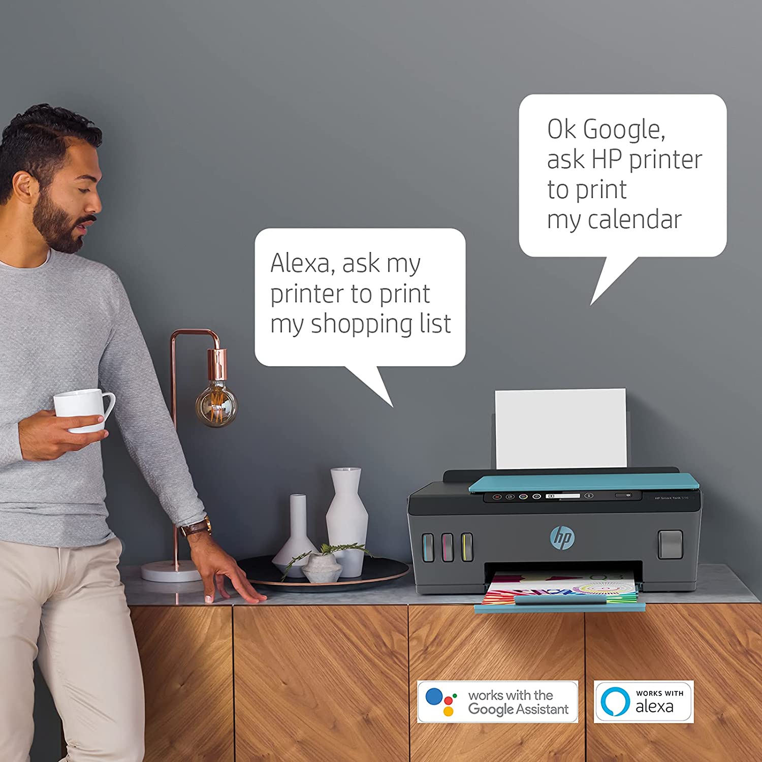 HP Smart Tank 516 All-in-One Wireless Integrated Ink Tank Colour Printer, Scanner and Copier, High Capacity Tank (18000 Black and 8000 Colour) with Automatic Ink Sensor - Image 3