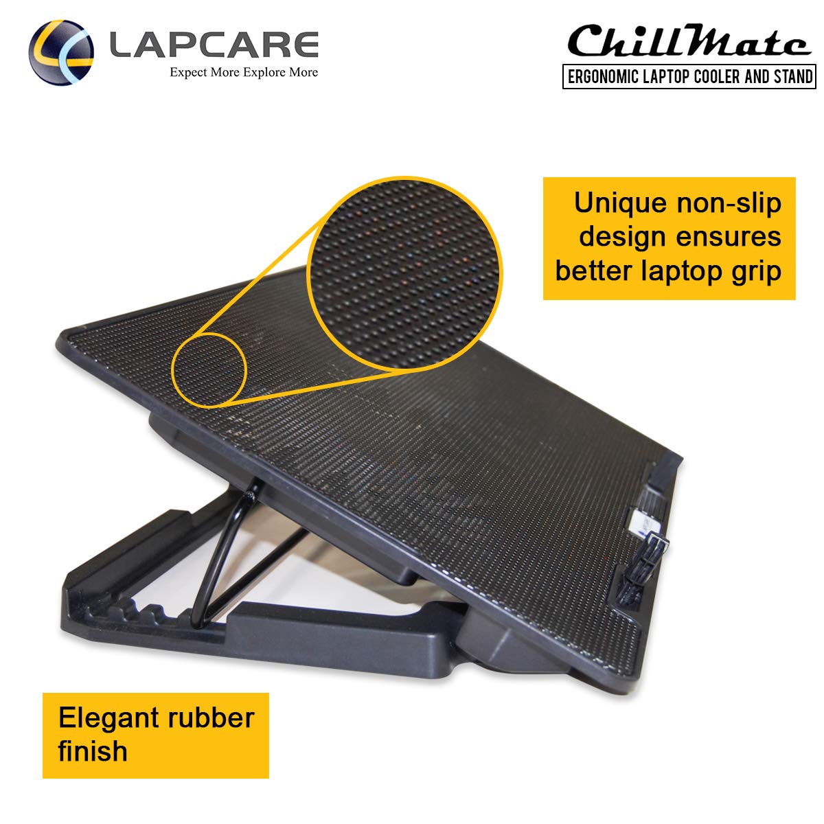 Lapcare ChillMate Adjustable Laptop Cooling Pad with Twin Fans for Efficient Cooling - Image 5