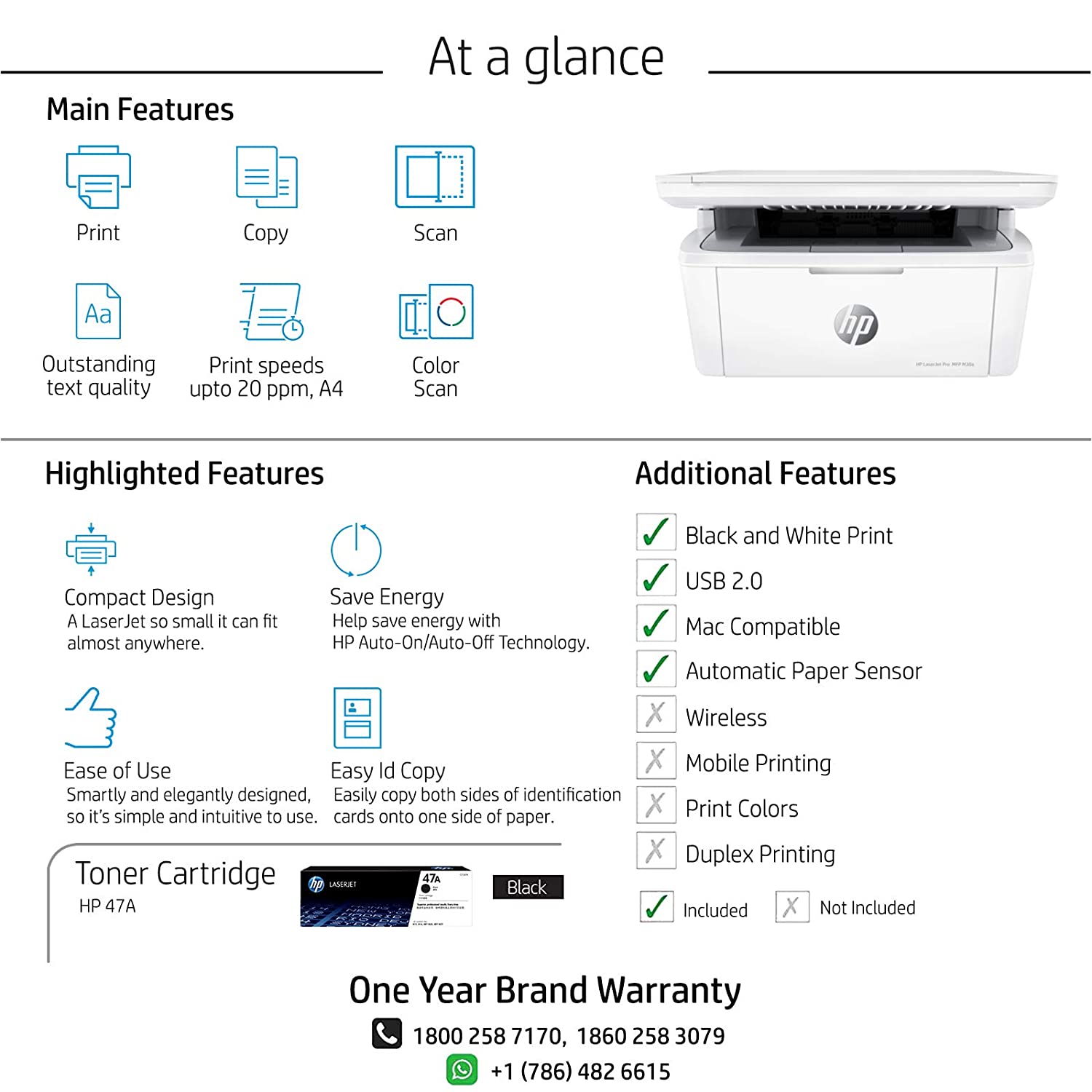 HP Laserjet Pro M30a Multi-Function Laser Printer, Print, Copy, Scan, USB Connectivity, Compact Design - Image 7