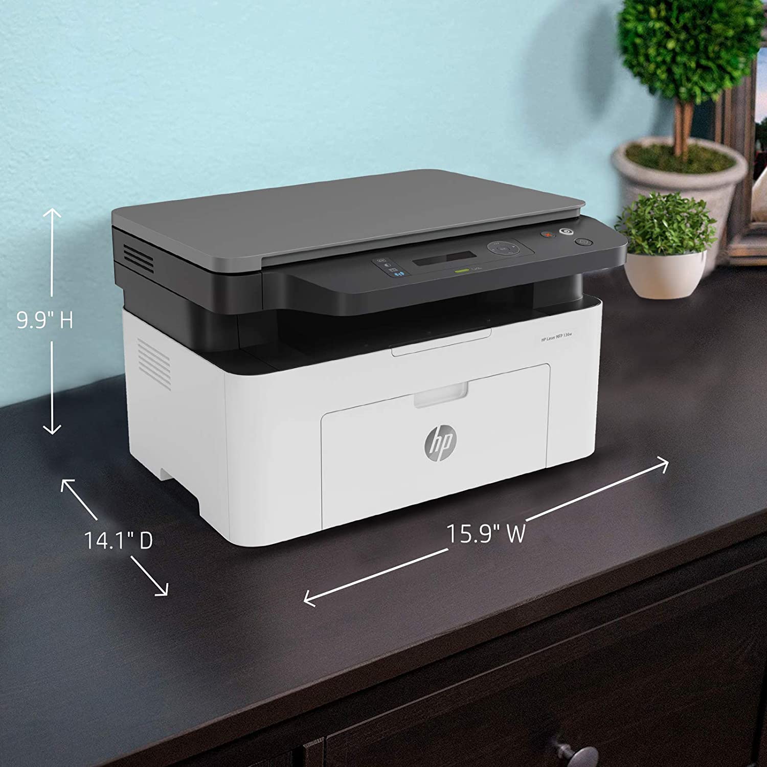 HP Laserjet 136w Laser Monochrome Print, Scan, Copy with Direct Wi-Fi, Compact Design, Fast Printing - Image 7