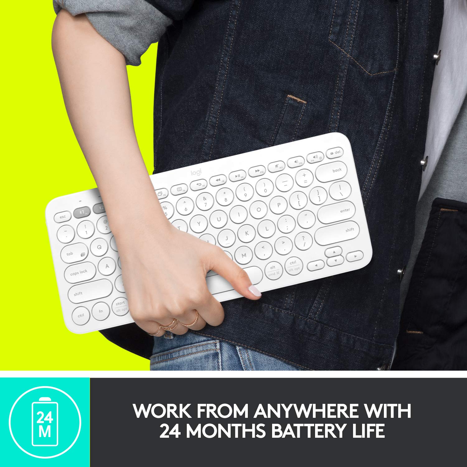 Logitech K380 Wireless Multi-Device Bluetooth Keyboard for Windows, Apple iOS, Apple TV, Android or Chrome, for PC/Mac/Laptop/Smartphone/Tablet - Image 8
