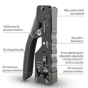 HT-7088 - Modular Plug Crimper tool for RJ45, Cat.7 with dovetail