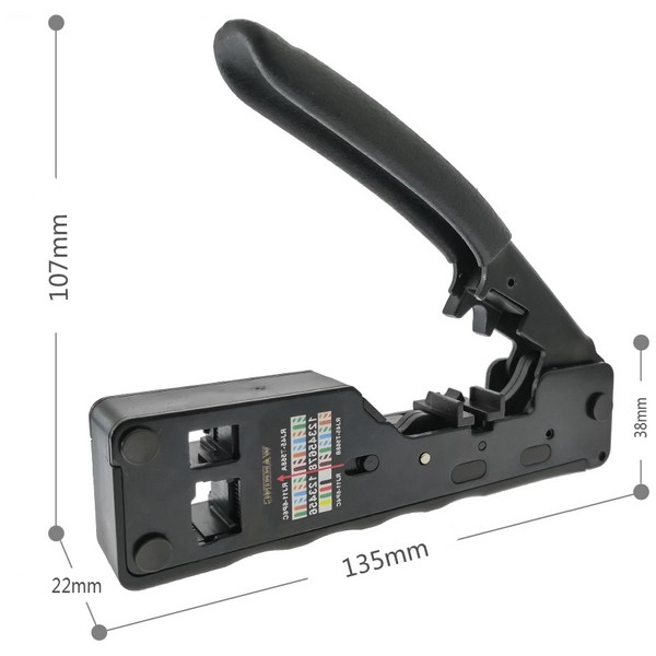 HT-7088 - Modular Plug Crimper tool for RJ45, Cat.7 with dovetail - Image 4
